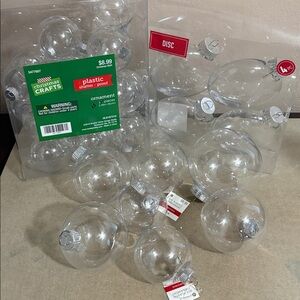 Bulk 26 Clear Plastic Shatter-Proof Ornaments